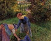 卡米耶毕沙罗 - Women Gathering Grass